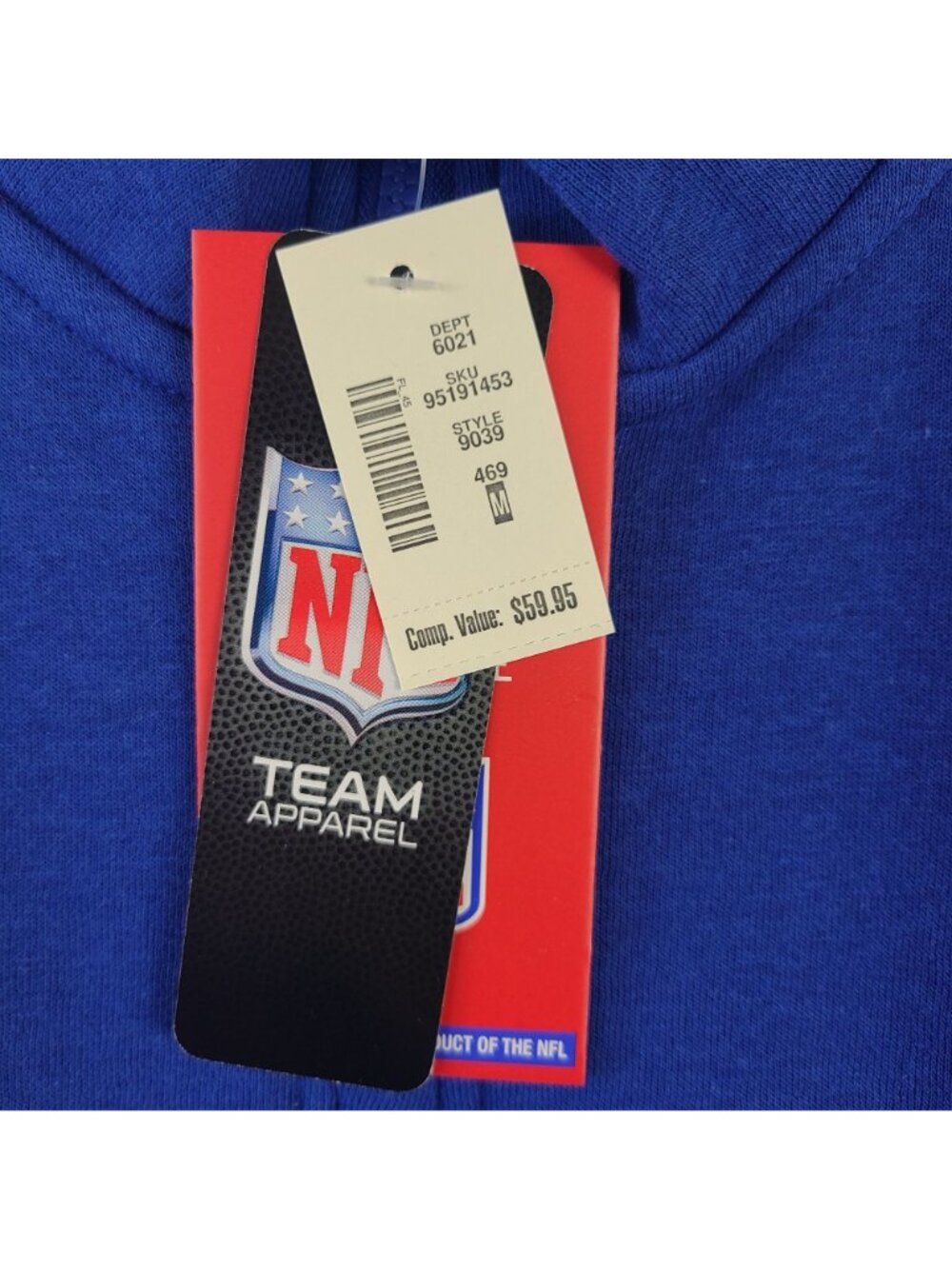 NEW Buffalo Bills Blue NFL Team Apparel Half-Zip Sweatshirt Sz M - Picture 3 of 8